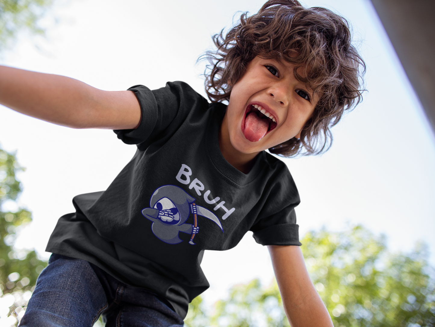 Bruh Reaper Youth Kids Tee