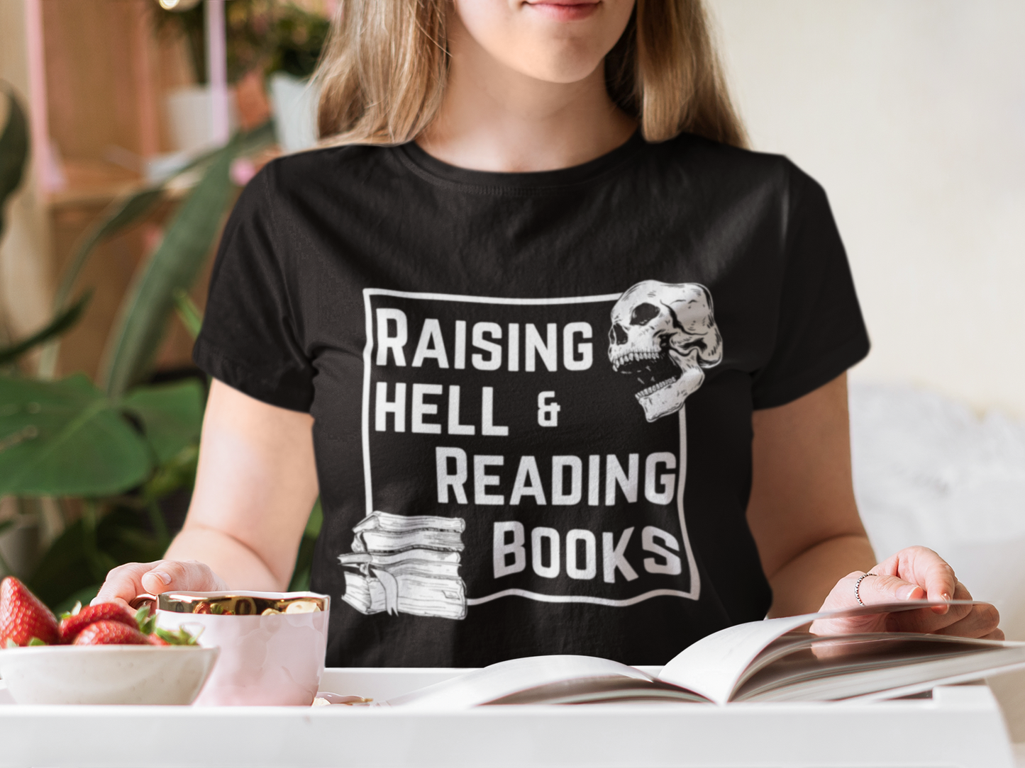 Raising Hell & Reading Books Tee