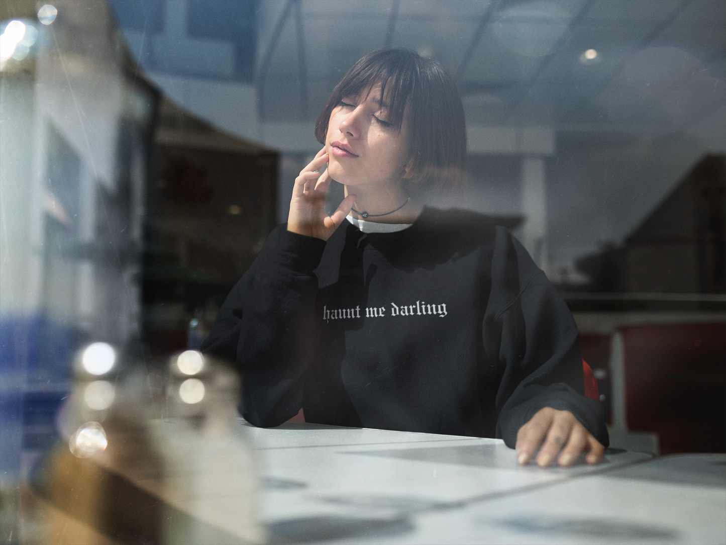 Haunt Me Darling Embroidery Crewneck